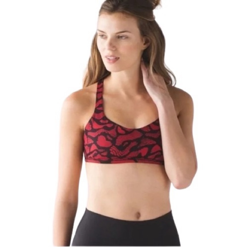 Lululemon free to be zen sports bra red and black